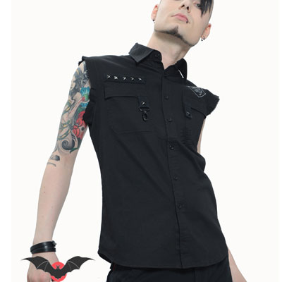 Malediction – Camisa heavy metal y dark sin mangas - Imagen 4