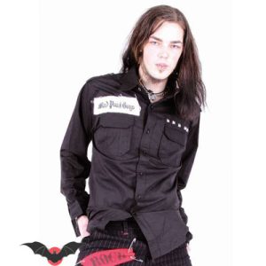 Poison – Camisa gothic rock con parche en negro