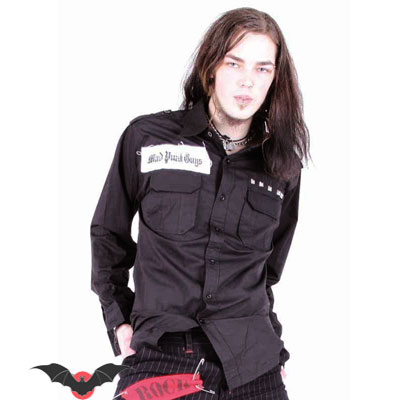 Poison – Camisa gothic rock con parche en negro - Imagen 6