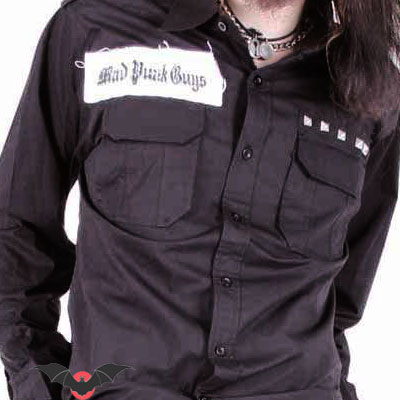 Poison – Camisa gothic rock con parche en negro - Imagen 3