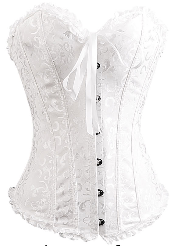 New Moon – Corset de brocado blanco para bodas y fiestas - Imagen 2