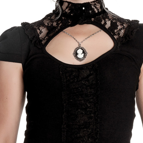 Tymore – Camiseta gótica con encajes - Imagen 3
