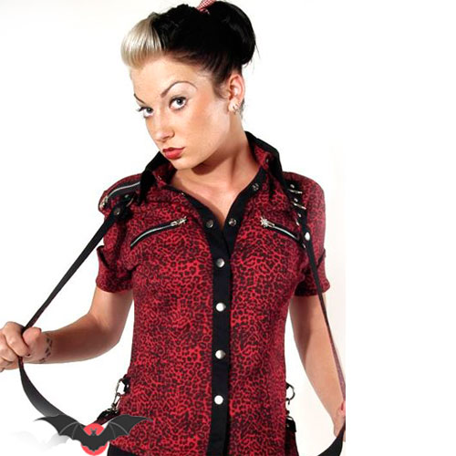 Bloody Angel – Camisa punk rock de leopardo