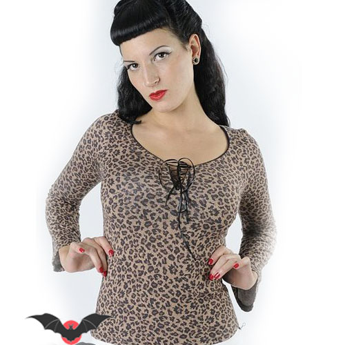 Peggy Glam – Camiseta pin up de leopardo - Imagen 2