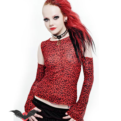 Hellfire – Camiseta punk rock de leopardo rojo - Imagen 2