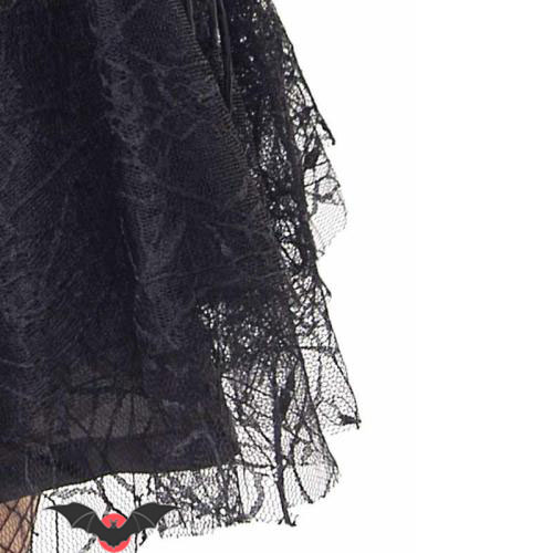 Arania – Falda gótica corta con tela de araña - Imagen 5