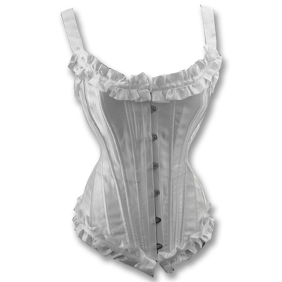 Raven White – Corsé gótico blanco con varillas metálicas - Imagen 2
