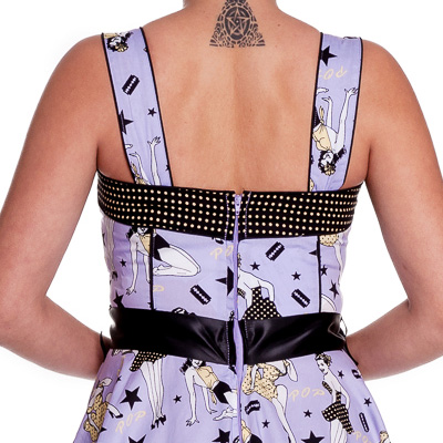 Dixie 50s – Vestido años 50 estampado en lila - Imagen 6