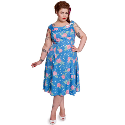 Darlene Blue – Vestido estampado flores en tallas grandes - Imagen 7