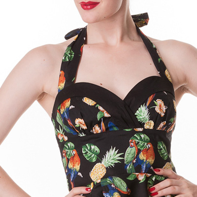 Sassy Tropical Black – Vestido estampado tropical - Imagen 4