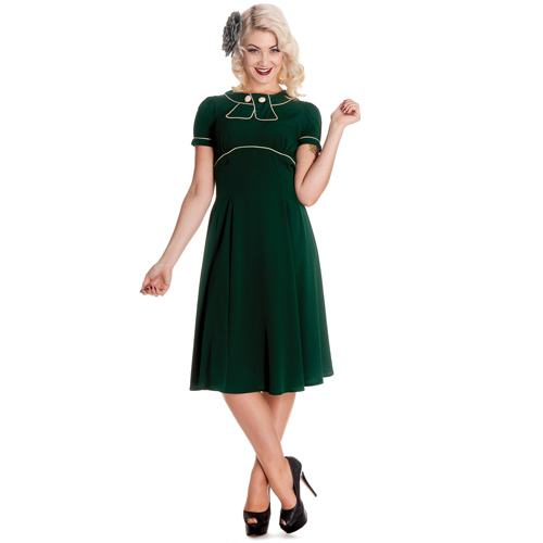 Mae West – Vestido estilo años 40 en verde