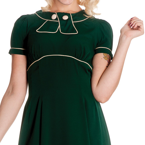 Mae West – Vestido estilo años 40 en verde - Imagen 3