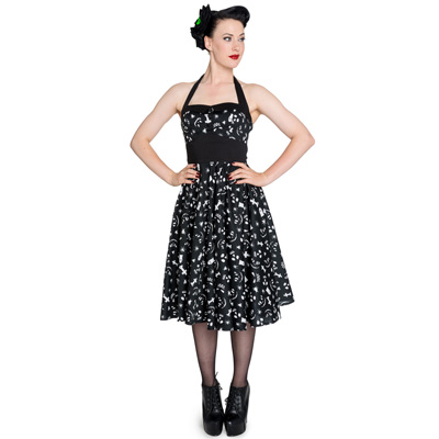 Creepy – Vestido gótico negro estampado - Imagen 2