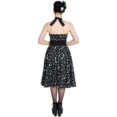 Creepy – Vestido gótico negro estampado - Imagen 7