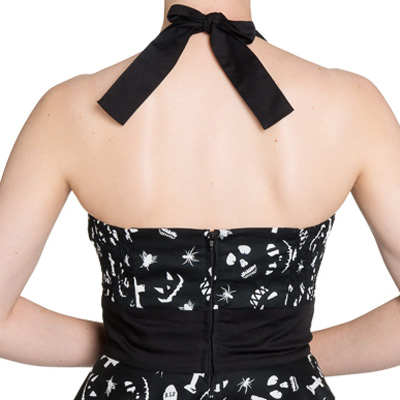 Creepy – Vestido gótico negro estampado - Imagen 3