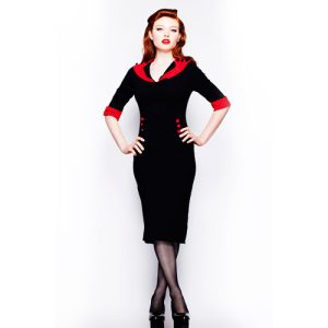 Thelma Red – Vestido pin up ajustado de fiesta
