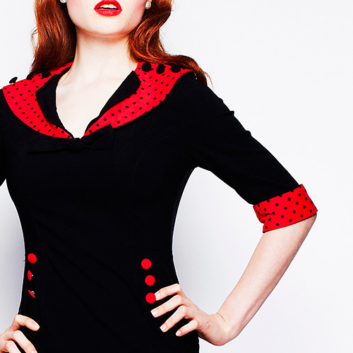 Thelma Red – Vestido pin up ajustado de fiesta - Imagen 3