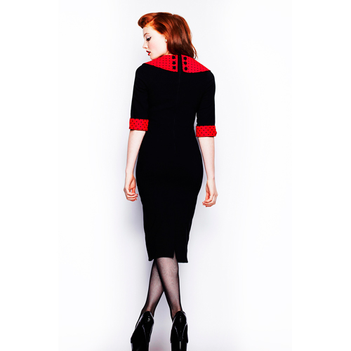 Thelma Red – Vestido pin up ajustado de fiesta - Imagen 4