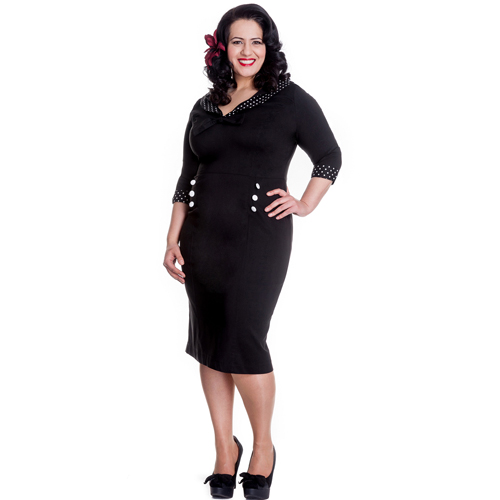 Thelma Black PLUS – Vestido pin up ajustado en tallas grandes - Imagen 7