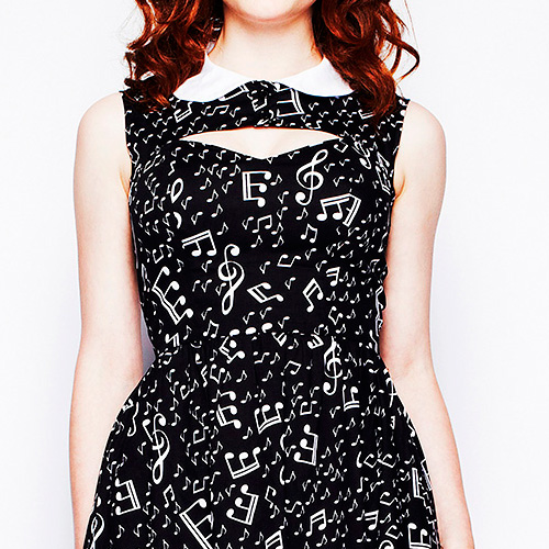 Presley – Vestido pin up en negro estampado en negro - Imagen 4