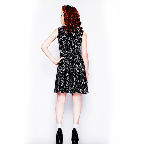 Presley – Vestido pin up en negro estampado en negro - Imagen 5
