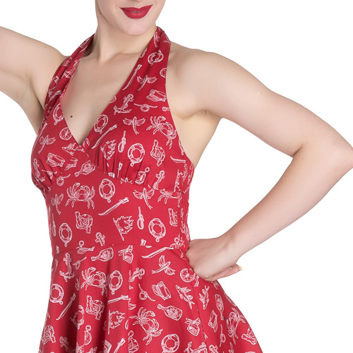 Marin – Vestido vintage marinero en rojo - Imagen 3