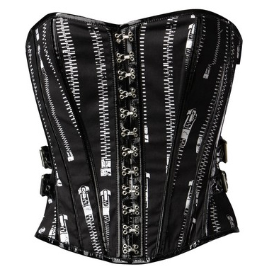 Zipper Punk – Corsé punk negro y blanco - Imagen 2