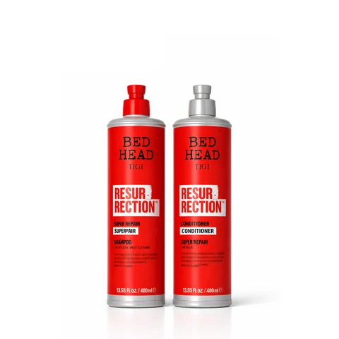 TIGI Bed Head Resurrection™ Super Repair Shampoo + Conditioner – 400 ml | Reparación Intensiva para Cabello Dañado