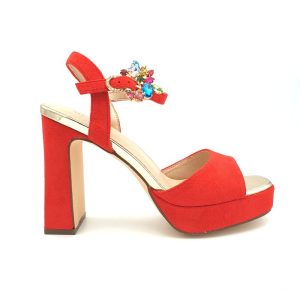 SANDALIA ROJA DE TACON ALTO V32384397