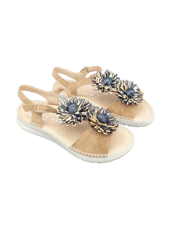 SANDALIAS CUÑA DCHICAS 5536W VITELO WHISKY - Imagen 3
