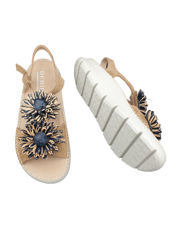 SANDALIAS CUÑA DCHICAS 5536W VITELO WHISKY - Imagen 5