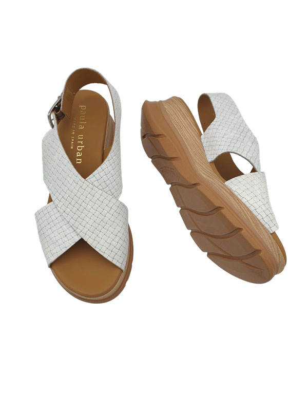SANDALIAS DE CUÑA BLANCO PAULA URBAN 24835 FORMENTERA - Imagen 5
