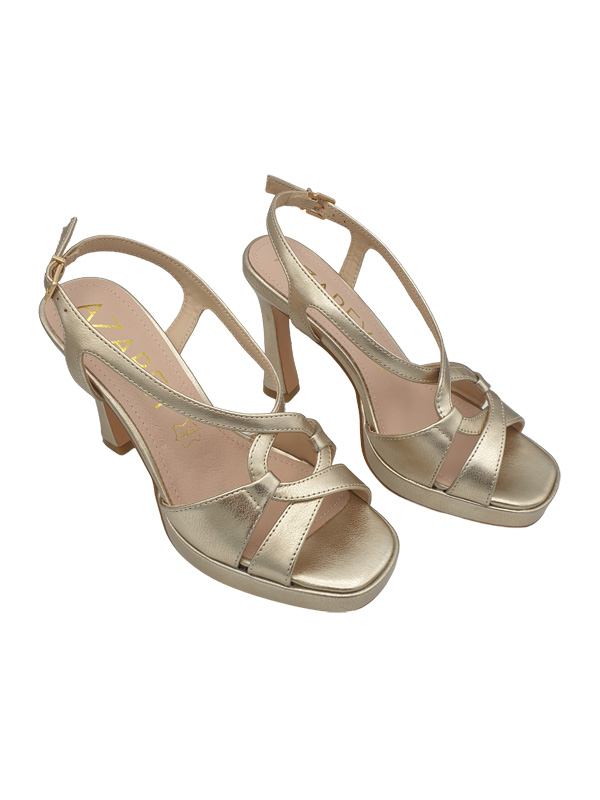 SANDALIAS DE TACON ORO AZAREY 578W947 - Imagen 3
