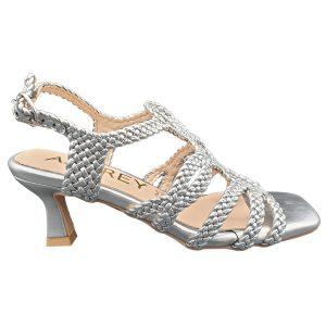 SANDALIAS DE TACON PLATA AZAREY 494L295P