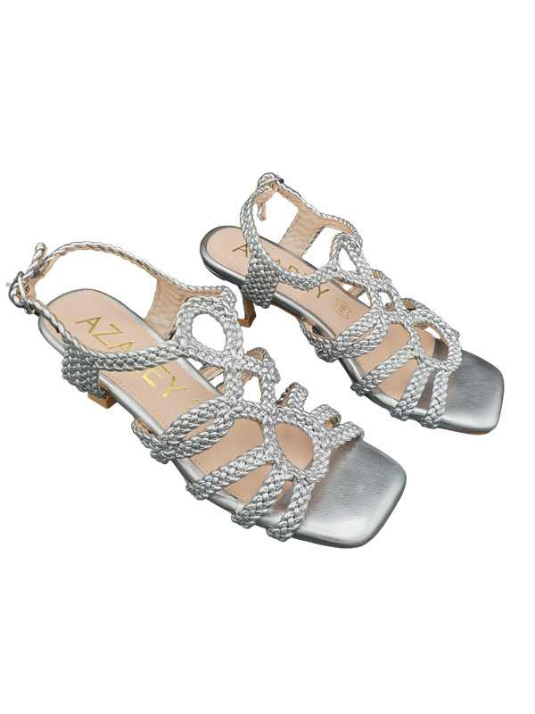 SANDALIAS DE TACON PLATA AZAREY 494L295P - Imagen 3