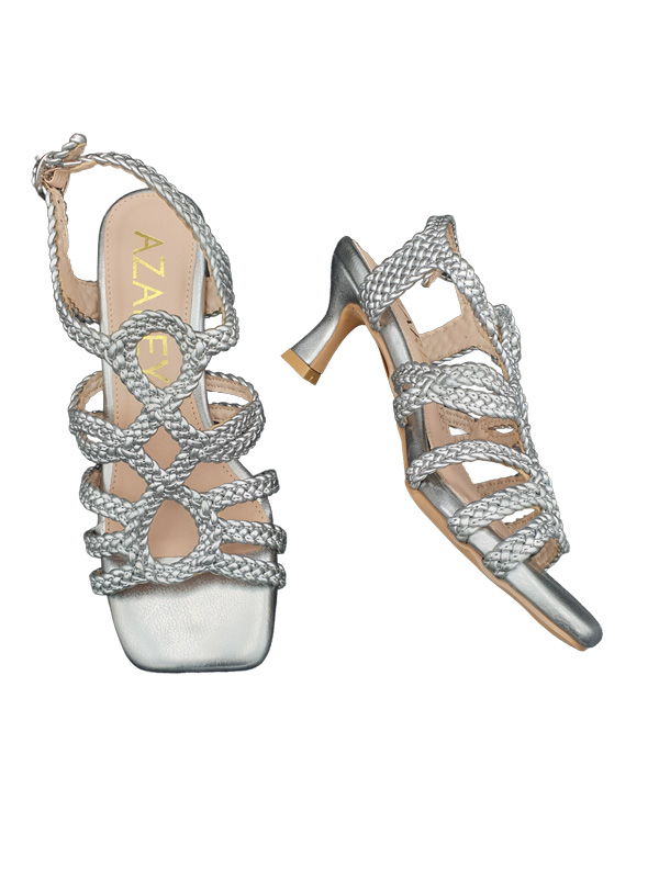 SANDALIAS DE TACON PLATA AZAREY 494L295P - Imagen 5