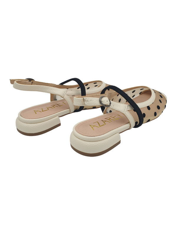 SANDALIAS PLANAS NEGRO BEIGE AZAREY 578W354 - Imagen 4