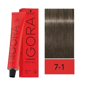 IGORA ROYAL 7-1 – Rubio Medio Ceniza – 60 g