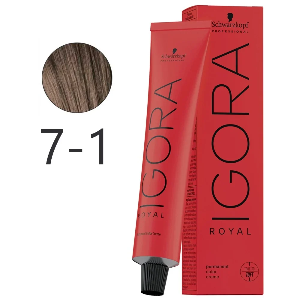 IGORA ROYAL 7-1 – Rubio Medio Ceniza – 60 g - Imagen 4