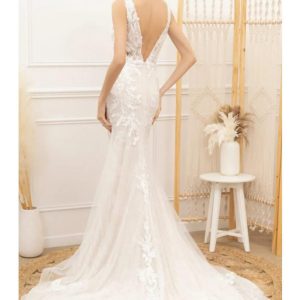 Vestido Sirena Encaje Cola