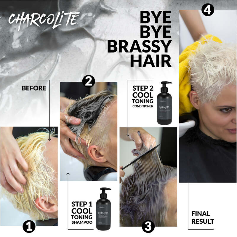 DIFIABA Charcolite Cool Toning Anti-Brass Shampoo with Restorative BondPlex – 600 ml Shampoo matizador antiamarillos y anticobrizos para rubios con tecnología reparadora BondPlex - Imagen 5