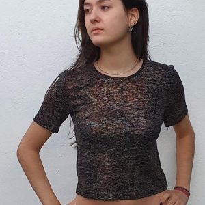 Top mujer tornasol con brillo