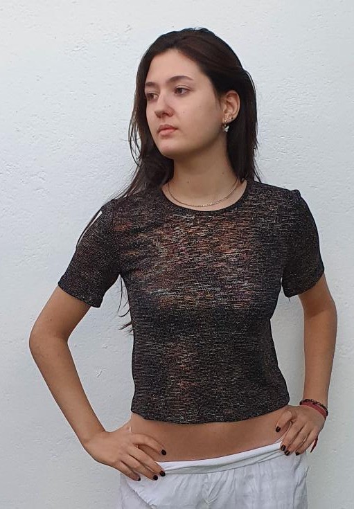 Top mujer tornasol con brillo - Imagen 3