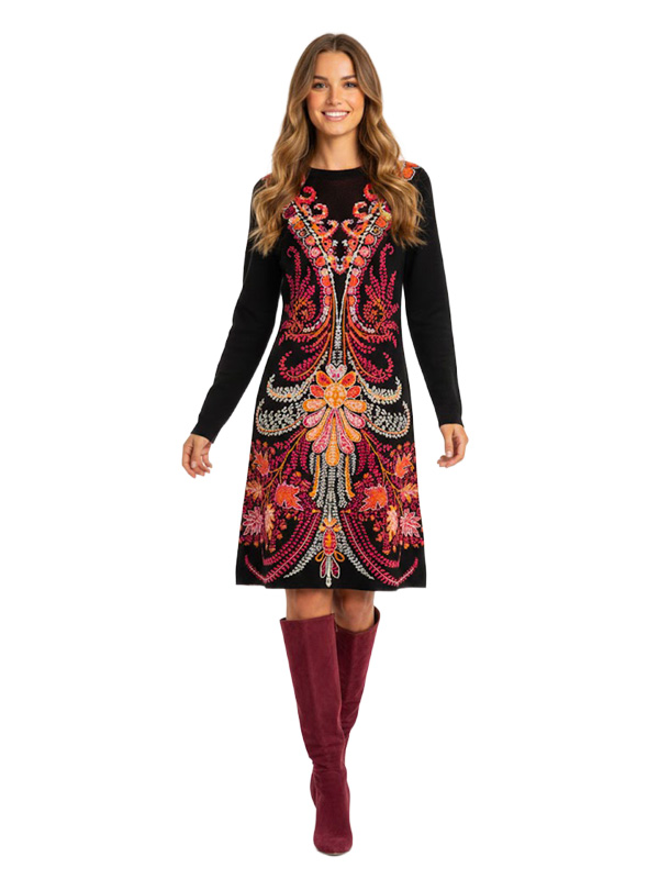 VESTIDO DE PUNTO NEGRO DERHY A612019 BEYONCE - Imagen 2