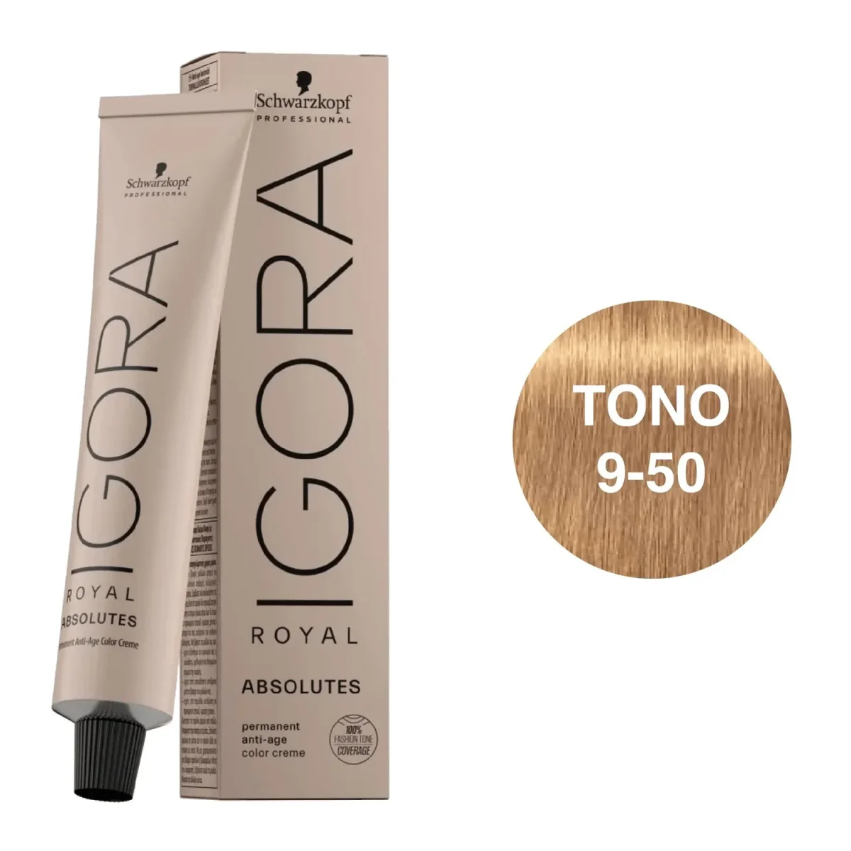 IGORA ROYAL ABSOLUTES 9-50 Rubio Muy Claro Dorado Natural – 60 g - Imagen 2