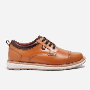 Zapatos Casuales Cuero Miel Sport