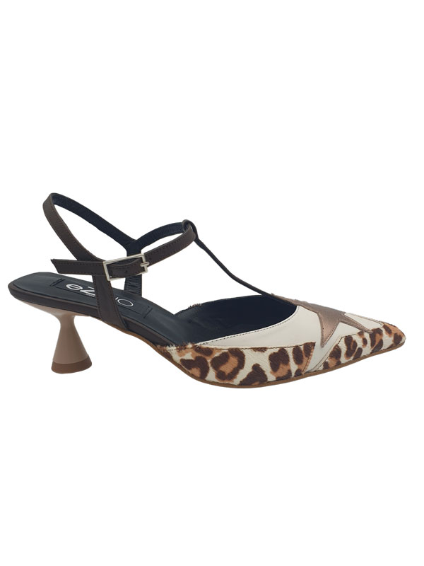 ZAPATOS DE TACON BEIG MARRON EZZIO 56541 - Imagen 2