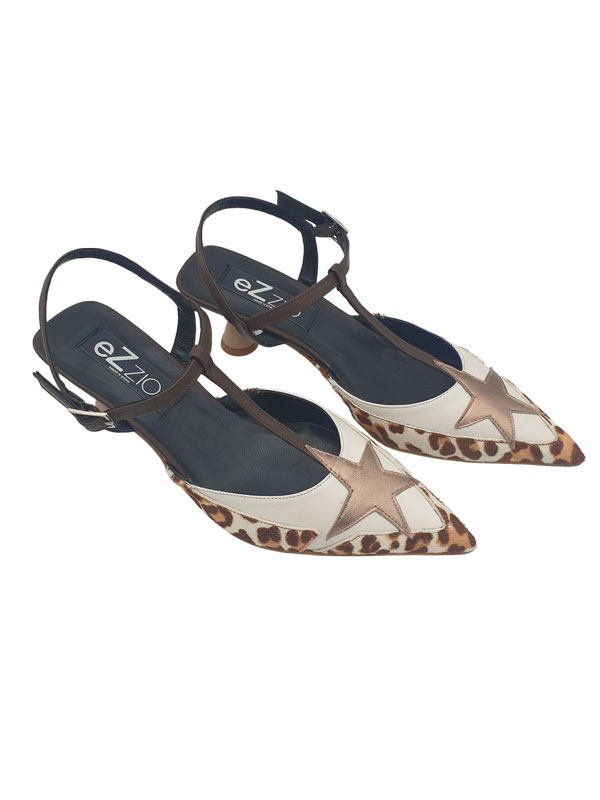 ZAPATOS DE TACON BEIG MARRON EZZIO 56541 - Imagen 3