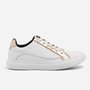 Deportivos en Cuero Blanco Para Mujer