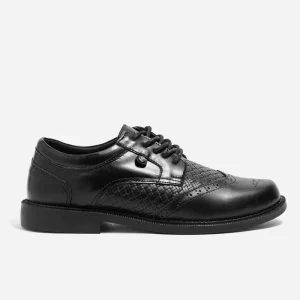 Zapatos Formales Cuero Negro Textura